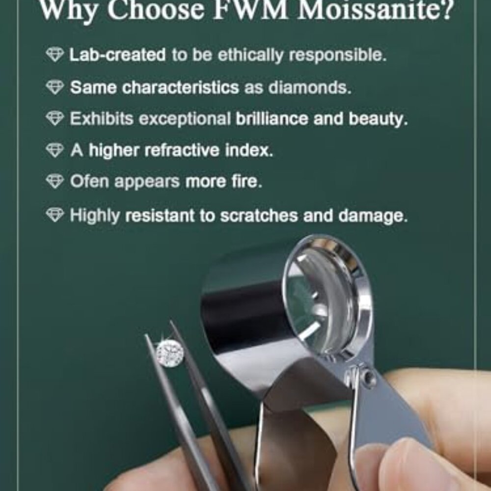 Adjustable Moissanite Engagement Ring Sterling Si… - image 6